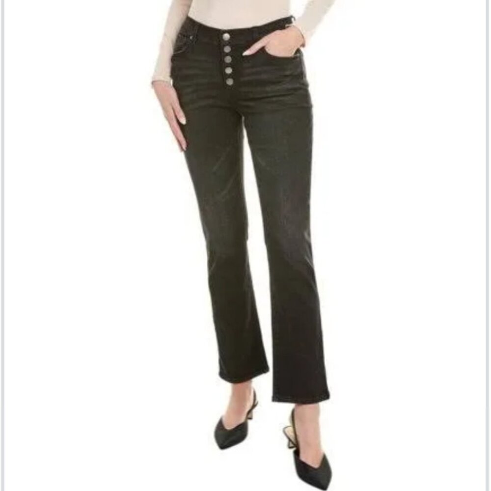 Cabi Black Button Fly Straight Jeans SIZE 4